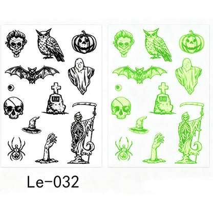 🎃💡 Light Up Your Halloween Look! Glow-in-the-Dark Temporary Tattoos | Waterproof & Fun Party Accessories