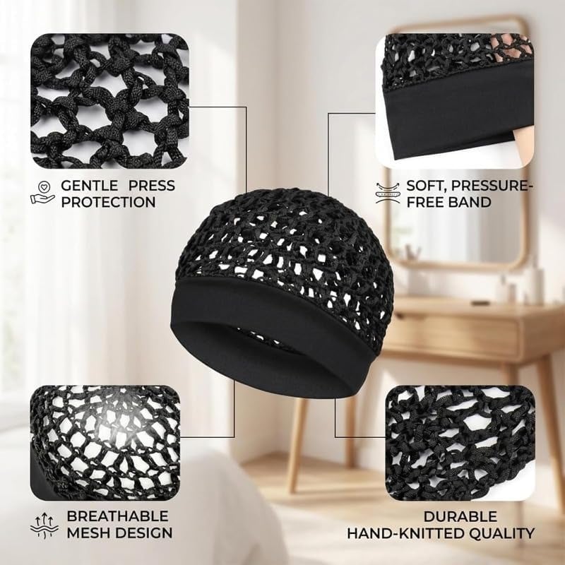 💖Hot 50% OFF🌹🌙 Stretchy Wide-Edge Sleeping Cap Set