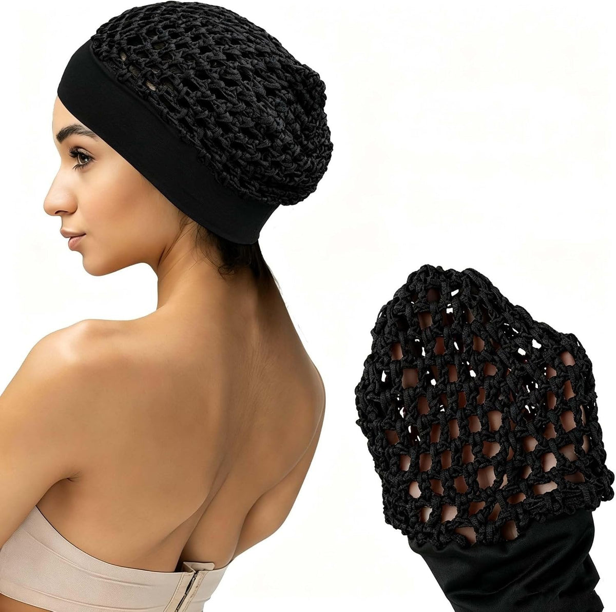💖Hot 50% OFF🌹🌙 Stretchy Wide-Edge Sleeping Cap Set