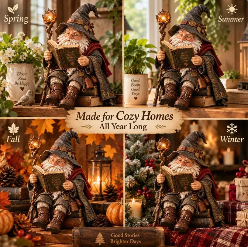 🧙‍♂️✨ Enchanted Book Lover Figurine – Whimsical Fantasy Reader Decor for Shelves, Desks & Cozy Reading Corners