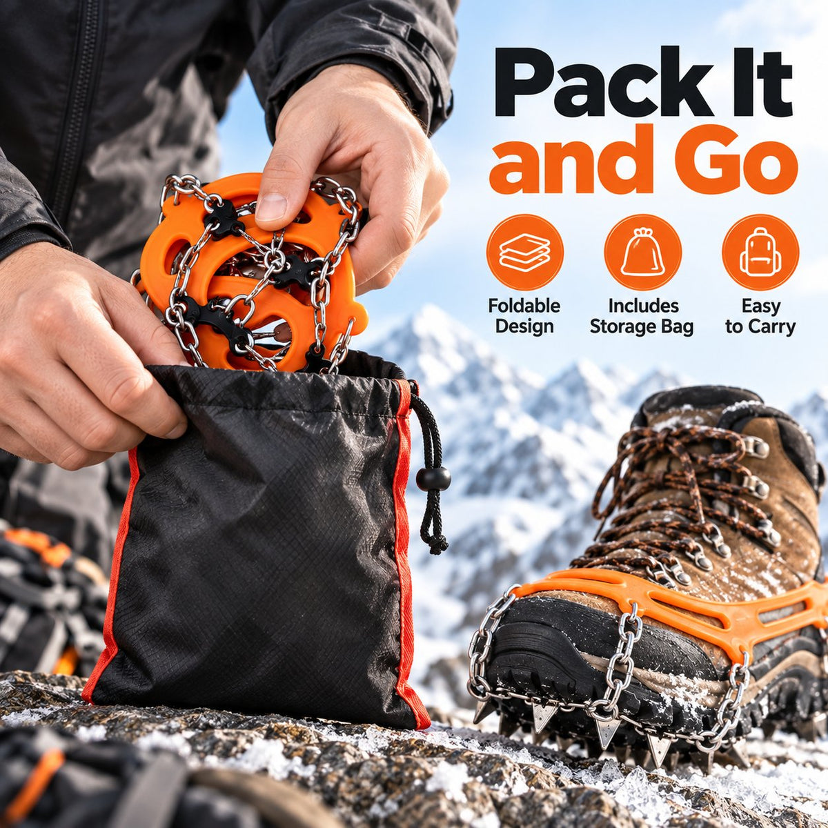 🧗‍♂️8/10-Tooth Welded Chain Crampons | Non-Slip Snow Ice Grips for Outdoor Hiking❄️