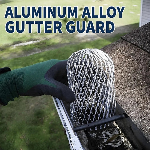 Aluminum Alloy Gutter Guard Filter, Roof Rain Gutter Downspout Strainer, Anti‐Clog Leaf Debris Catcher for Home Drainage System