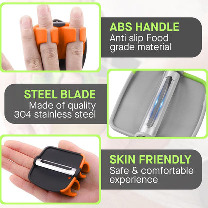 2 Pcs Hand Vegetable Peeler Palm Peeler Rubber Finger Grips